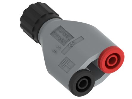 Electro PJP Black, Grey, Red Test Connector Adapter With Gold Plated Brass, Nickel Plated Brass contacts and Nickel [7043-IEC]; 263-9224