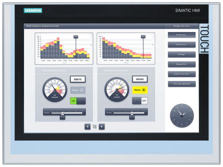 Siemens SIPLUS Series TP1500 Comfort HMI Panel - 15.4 in, TFT Display, 1280 x 800 [6AG11240QC024AX1]; 264-1139