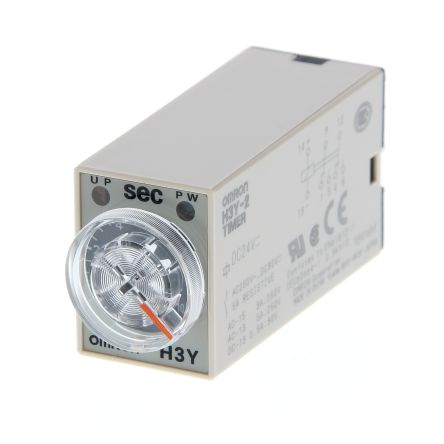 Omron Plug In Timer Relay, 24V ac, 4-Contact, 0.5 - 10s, 1-Function, DPDT [H3Y-2 AC24 10S]; 264-1667