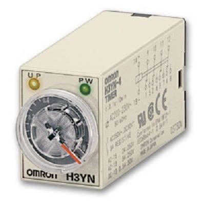 Omron Plug In Timer Relay, 100-120V ac, 4-Contact, 0.1 → 600min, DPDT [H3YN-21 100-120VAC]; 264-1673