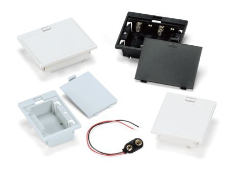 Takachi Electric Industrial AA Battery Holder, Button & Coil Spring Contact [LD-3B]; 264-5900