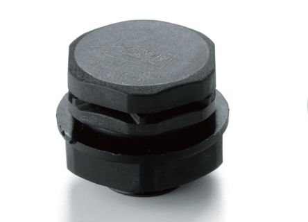 Takachi Electric Industrial RAL 9011 Pressure Relief Vent, 14.3mm W, For Use With Industrial and Electrical or [PMF-12B]; 264-5918