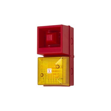 Clifford & Snell YL40 Series Yellow Sounder Beacon, 230 V ac, IP65, Base-mounted, 108dB at 1 Metre [245210]; 264-6047