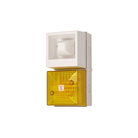 Clifford & Snell YL40 Series Yellow Sounder Beacon, 24 V dc, IP65, Base-mounted, 108dB at 1 Metre [245276]; 264-6080