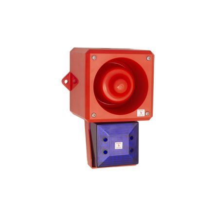 Clifford & Snell YL50 Hi Vis Series Blue Sounder Beacon, 24 V dc, IP66, Wall or Bulkhead, 112dB at 1 Metre [245284]; 264-6083