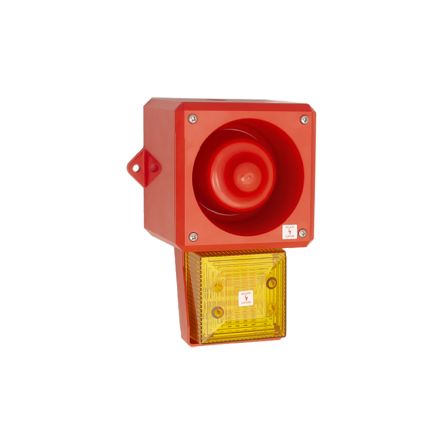 Clifford & Snell YL50 Hi Vis Series Yellow Sounder Beacon, 48 V dc, IP66, Wall or Bulkhead, 112dB at 1 Metre [245294]; 264-6091