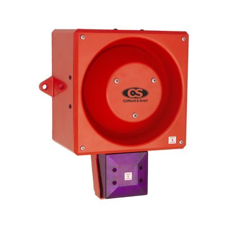 Clifford & Snell YL80 Hi Vis Series Magenta Sounder Beacon, 115 V ac, IP66, Wall or Bulkhead, 116dB at 1 Metre [245353]; 264-6129