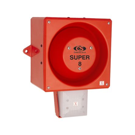 Clifford & Snell YL80 Hi Vis Series Opal Sounder Beacon, 24 V dc, IP66, Wall or Bulkhead, 120dB at 1 Metre [245373]; 264-6137