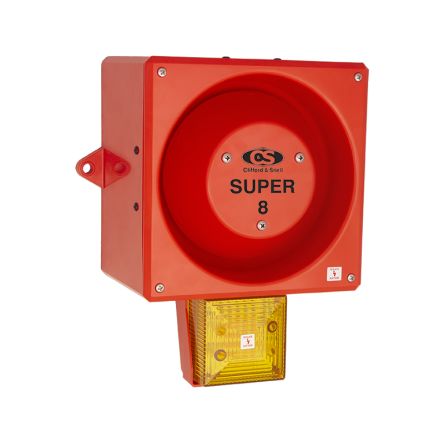 Clifford & Snell YL80 Hi Vis Series Yellow Sounder Beacon, 48 V dc, IP66, Wall or Bulkhead, 120dB at 1 Metre [245384]; 264-6146