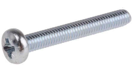 RS PRO Pozi M4 Pan Steel Machine Screw DIN 7985 x 30.0mm [0]; 264-6418