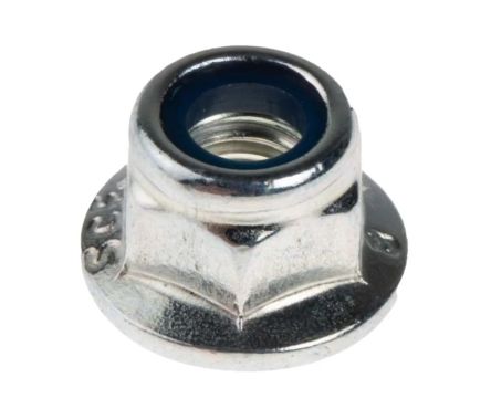 RS PRO, Bright Zinc Plated Steel Locking Nut, DIN 6926, M5 [0]; 264-6419