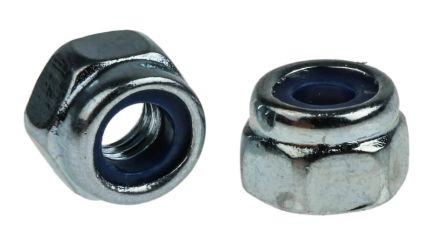 RS PRO, Bright Zinc Plated Steel Hex Nut, DIN 985, M4 [0]; 264-6421