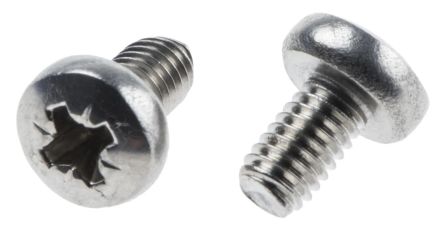RS PRO Pozi M3 Pan A2 304 Stainless Steel Machine Screw DIN 7985 x 5.0mm [0]; 264-6435