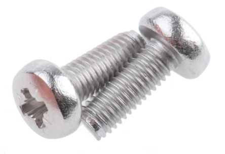 RS PRO Pozi M3 Pan A2 304 Stainless Steel Machine Screw DIN 7985 x 8.0mm [0]; 264-6436
