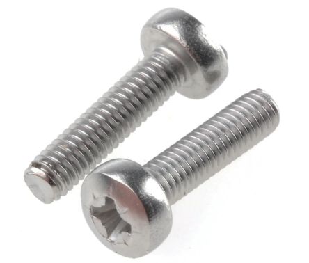 RS PRO Pozi M3 Pan A2 304 Stainless Steel Machine Screw DIN 7985 x 12.0mm [0]; 264-6437