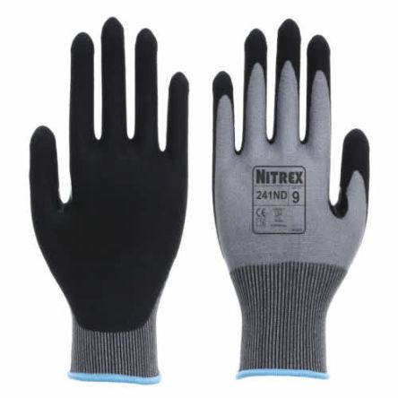 Unigloves 241ND Black/Grey Glass Fibre, HPPE, Nylon, Spandex Abrasion Resistant, Tear Resistant Work Gloves, Size 7 [241ND-07]; 264-6701