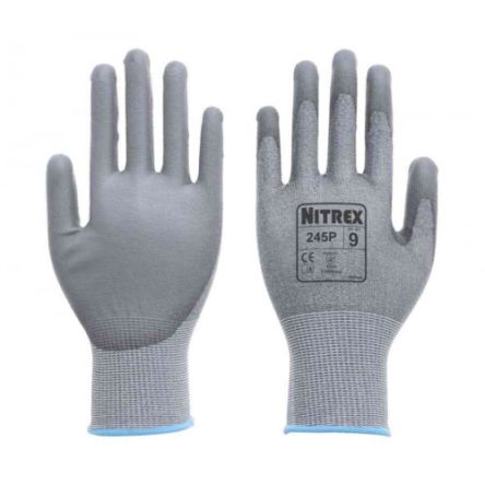 Unigloves 245P Grey Glass Fiber, HPPE, Polyester, Spandex, Steel Cut Resistant, Dry Environment, Good Dexterity Work [245P-09]; 264-6744