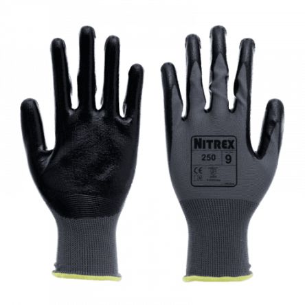 Unigloves 250 Polyester Abrasion Resistant, Dry Environment Work Gloves, Size 10, Nitrile Coating [250-10]; 264-6752