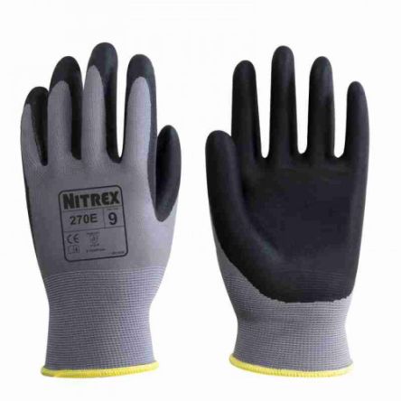 Unigloves 270E Polyester Abrasion Resistant, Dry Environment Work Gloves, Size 6, Nitrile Coating [270E-06]; 264-6761