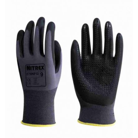 Unigloves 270NFG Nylon Grip and Abrasion Resistance, Oil Resistant, Wet Resistance Work Gloves, Size 9, Foam Nitrile [270NFG-09]; 264-6778