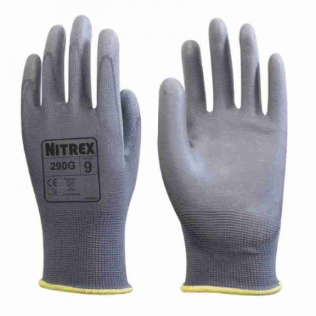 Unigloves 290G Grey Polyester (Liner) Abrasion Resistant, General Purpose Work Gloves, Size 7, Polyurethane Coating [290G-07]; 264-6804