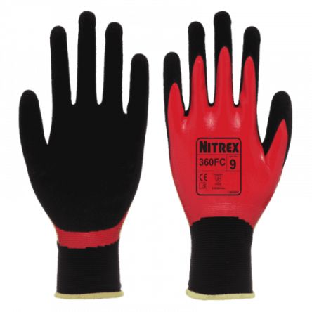 Unigloves 360FC Red Nylon Abrasion Resistant, Dry Environment Work Gloves, Size 11, Nitrile Coating [360FC-11]; 264-6833