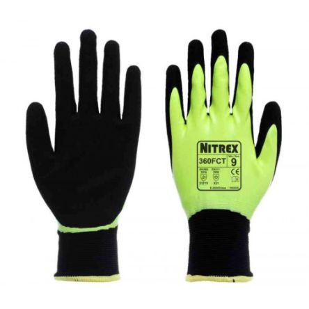 Unigloves 360FCT Black Acrylic, Nylon (Liner) Oil Grip, Oil Repellent Work Gloves, Size 8, Nitrile Coating [360FCT-08]; 264-6835