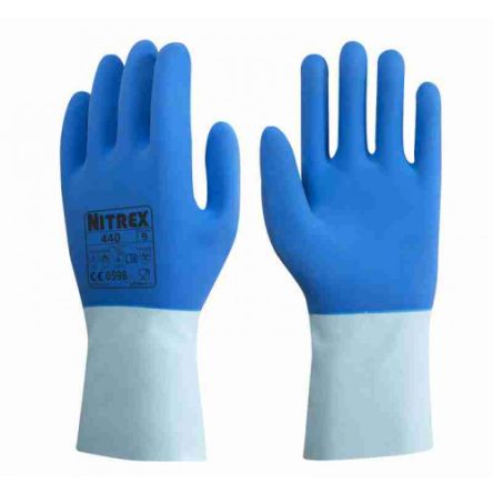 Unigloves 440 Blue Latex Coated Cotton Extra Grip Work Gloves, Size 9 [440-09]; 264-6849