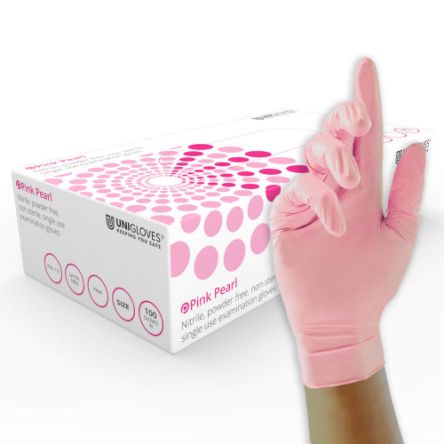 Unigloves GP0*** Pink Powder-Free Nitrile Disposable Gloves, Size S, 100 per Pack [GP0052]; 264-6963