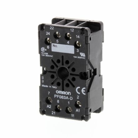 Omron MKS 8 Pin 300V ac DIN Rail Relay Socket, for use with MK Series [PF083A-D]; 264-7449