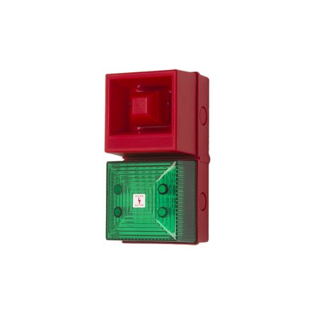 Clifford & Snell YL40 Series Green Sounder Beacon, 48 V dc, IP65, Bulkhead, Flat Wall, 108dB at 1 Metre [245190]; 264-7901