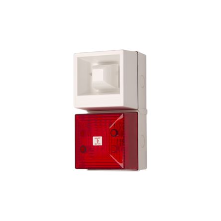 Clifford & Snell YL40 Series Red Sounder Beacon, 48 V dc, IP65, Bulkhead, Flat Wall, 108dB at 1 Metre [245239]; 264-7916