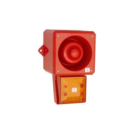 Clifford & Snell YL50 Hi Vis Series Amber Sounder Beacon, 115 V ac, IP66, Bulkhead, Flat Wall, 112dB at 1 Metre [245296]; 264-7933