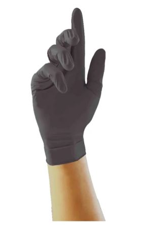 RS PRO Black Powder-Free Nitrile Disposable Gloves, Size M, 100 per Pack [G1362]; 264-9552