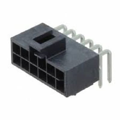 Molex 105314 Series Right Angle Through Hole PCB Header, 12 Contact(s), 2.5 mm Pitch, 2 Row(s), Shrouded [1053141112]; 264-9763