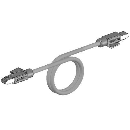 Omron, 1m Cat5e, Light Blue RJ45 to RJ45, None, Terminated [XS5W-T421-CMD-K]; 264-9974
