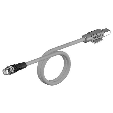 Omron, 2m Cat5e, Black M12 to RJ45, Shielded, Terminated [XS5W-T421-DMC-SS]; 264-9975