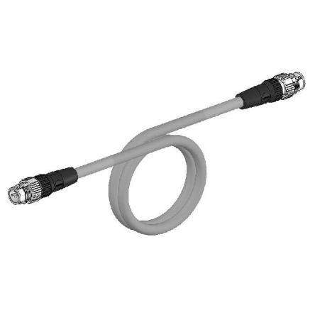 Omron, 5m Cat5e, Light Blue M12 to M12, None, Terminated [XS5W-T421-GM2-K]; 264-9978