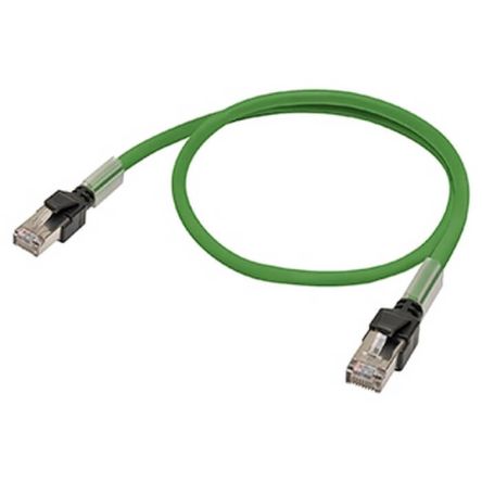 Omron, 3m Cat5, Green RJ45 to RJ45, None, Terminated [XS6W-5PUR8SS300CM-G]; 264-9993