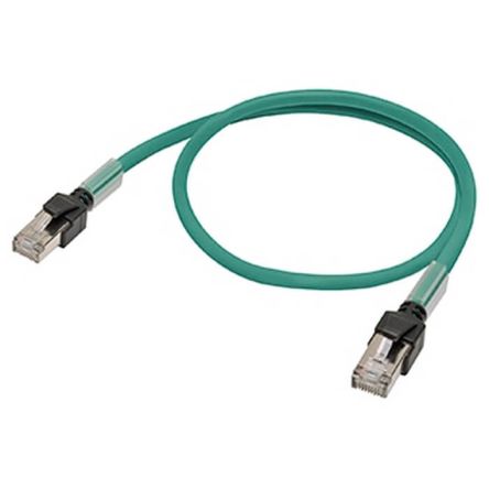 Omron, 15m Cat6a, Green RJ45 to RJ45, None, Terminated [XS6W-6LSZH8SS1500CM-G]; 264-9997
