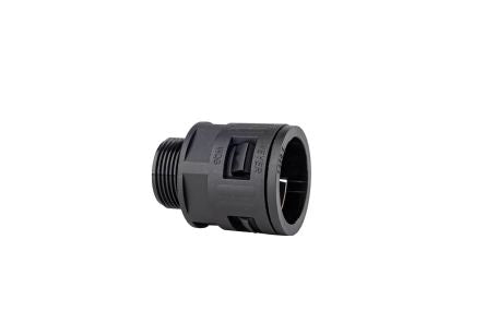 RS PRO Fixed Straight, Conduit Fitting, 23mm Nominal Size, M25x1.5, Polyamide, Black IP66 rating [0]; 265-0004
