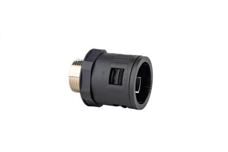 RS PRO Fixed Straight, Conduit Fitting, 23mm Nominal Size, M25x1.5, Polyamide, Black IP68 rating [0]; 265-0011