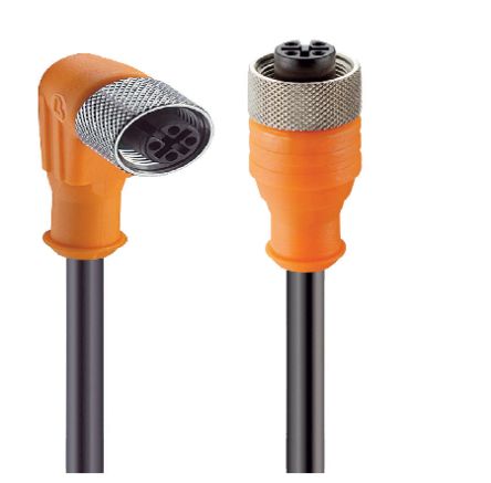 WIKA Right Angle Female 4 way M12 to Straight Female 4 way M12 Sensor Actuator Cable, 10m [14259455]; 265-0013