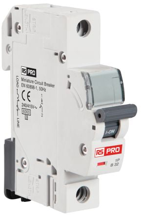 RS PRO MCB, 1P, 1A Curve C, 240 → 415V AC, 6 kA Breaking Capacity [0]; 265-0187