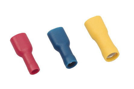 MECATRACTION Insulated Female Spade Connector, Fully Preinsulated Female Disconnects, 4.8 x 0.5mm Tab Size [C100SQBP4,8-5]; 265-0421