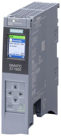 Siemens SIMATIC S7-1500F Series PLC CPU for Use with SIMATIC S7-1500 Series, 20-Input, Profibus, Profinet Input [6ES7511-1FL03-0AB0]; 265-0915