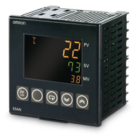 Omron E5AN Panel Mount Controller, 96 x 96 x 78mm 3 dedicated Input, 3 dedicated Output Position-proportional <BR/>relay [E5AN-HPRR2BMD-500 24VAC/DC]; 265-1601