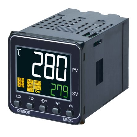 Omron E5CC Panel Mount Controller, 48 x 48mm 1 Input, 4 Output SSR, Solid State Relay, Logic, 24 V ac/dc Supply Voltage [E5CC-QX2DBM-006]; 265-1621