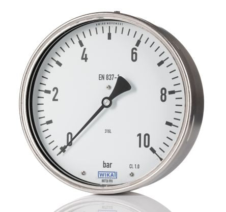 WIKA G 1/4 Analogue Pressure Gauge 1000kPa Back Entry 66mm Outside Diameter [7173494]; 265-2010