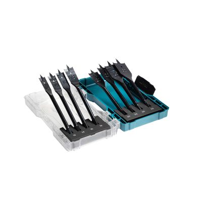 Makita 8-Piece Flat Wood Drill Bit Set for Wood, 32mm Max, 12mm Min, Metal Bits [E-08698]; 265-5152